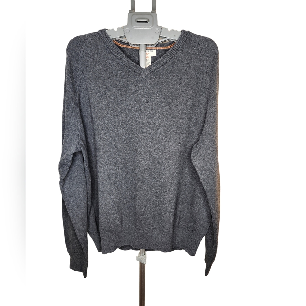 Dockers RN 15610 Mens Gray Charcoal Pullover V Neck Sweater Size XL